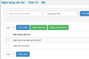 Ngân hàng câu hỏi
