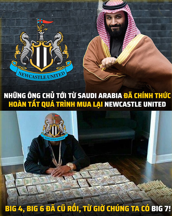 Ảnh chế: Newcastle đổi chủ tỷ phú khiến các ông lớn Ngoại hạng Anh run rẩy