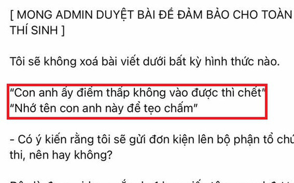 Xuất hiện nghi vấn giảng viên nâng điểm tại một trường ĐH ở Hà Nội: "Con anh ấy điểm thấp không vào được thì chết"